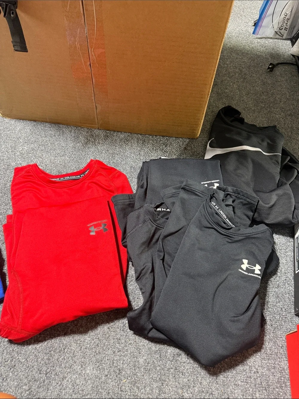 Under Armour Red and Black compression sets